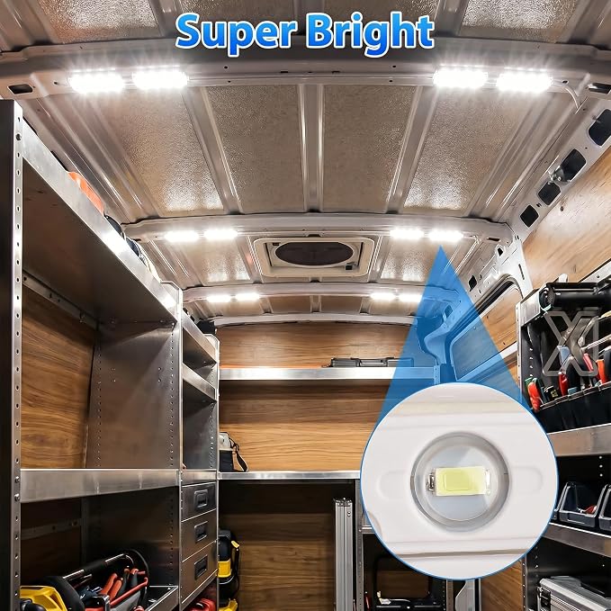 Linkstyle 12V 120 LEDs Van Interior Light Kits, 12V LED Light Strip LED Module Lights Ceiling Lamp for Car Van Truck Auto Vehicle Boats Christmas, 40 Modules