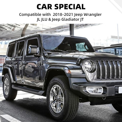 Carboon Fiber Dashboard Decorative Panel Cover, Center Console Trim Cover Kit for 2018-2023 Jeep Wrangler JL JLU & Jeep Gladiator JT