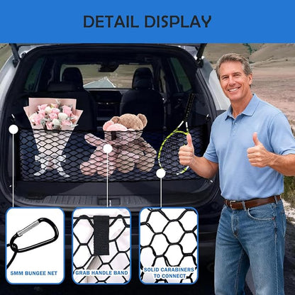 Envelope Style Cargo Net for Kia Sportage 2023-2025 2026 Accessories, Rear Trunk SUV Mesh Cargo Net, Upgraded 5mm Bungee & Double-Layer Nylon Storage Tailgate Netting Grocery&Tools Holder Organizer