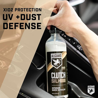 Clutch Silk - Interior Cleaner & Quick Detailer Formulated with XiO2™ Ceramic - Protects While Cleaning Leather, Plastics, Vinyl, Glass & More - Satin Finish with UV Defense & Anti-Static