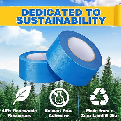 Aheroi Painters Tape, 24 Rolls Painters Tape 2 Inch Wide, 248℉ Blue Masking Tape(1320yds), Sharp Lines Wide UV-Resistant Tape Bulk for Multi-Purpose, No Residue&Easy Removal, Home Walls Car Supplies