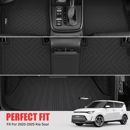 Floor Mats & Trunk Mat for 2020-2025 Kia Soul All Weather TPE Protection Floor Liners Full Set with Cargo Liner for 2020 2021 2022 2023 2024 2025 Kia Soul Accessories (Upper Floor of The Trunk)