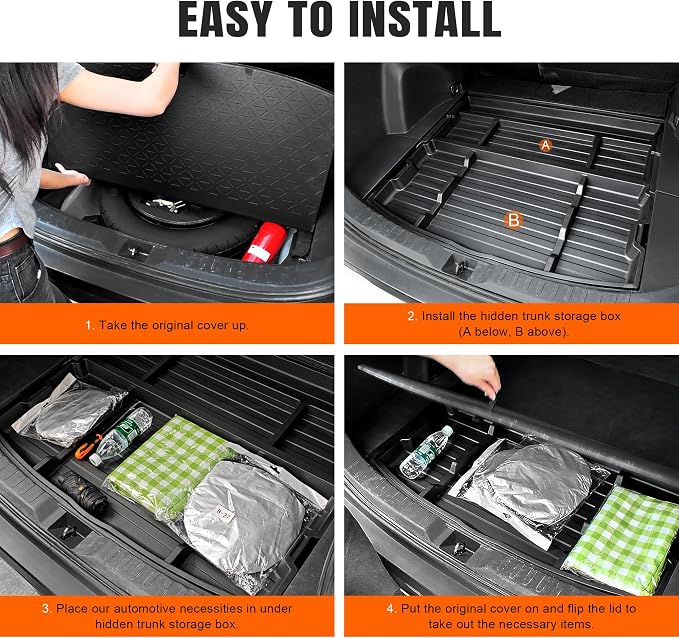 Trunk Organizer for 2019-2025 Toyota RAV4 Accessories, Hidden Storage Box Under Cargo Floor, Rear Trunk Insert Tray, SUV Cargo Storage Organizer (Not for Prime)