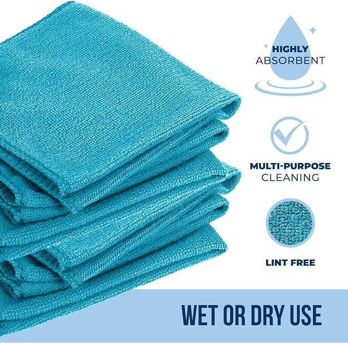 GREEN LIFESTYLE Microfiber Cleaning Cloth 11.5" x 11.5" 150 Pack - Edgeless Microfiber Towels for Cars, Cleaning Rags, Lint Free Car Microfiber Towel, Reusable Cleaning Cloths (Multicolor)