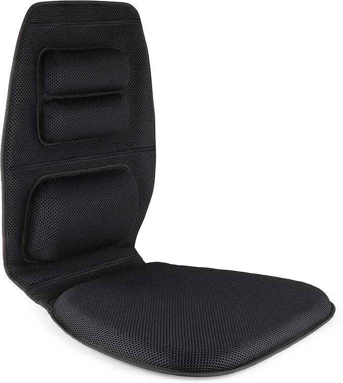 FOMI Premium Gel Cushion and Firm Back Support | Seat Cushion Pad and Upper Lower Thoracic and Lumbar Pillow for Car, Office Chair | Pressure Sore, Coccyx Pain Relief | Posture Aid (Grid Gel)