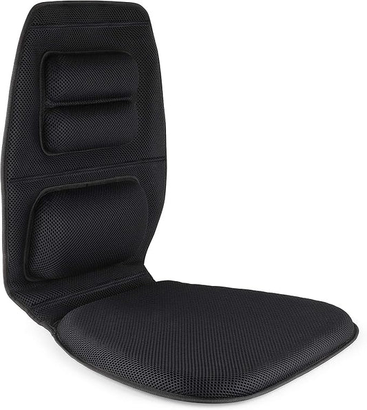 FOMI Premium Gel Cushion and Firm Back Support | Seat Cushion Pad and Upper Lower Thoracic and Lumbar Pillow for Car, Office Chair | Pressure Sore, Coccyx Pain Relief | Posture Aid (Grid Gel)