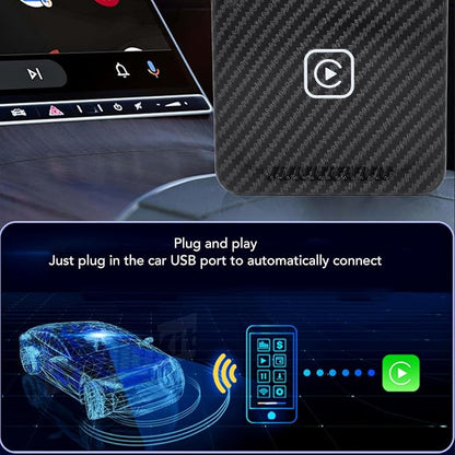 Adapter 2024 Upgrade, for Adapter Convert Wired to BT 5.0 Intelligent Voice Control for Android Auto Adapter (Carbon Fiber)