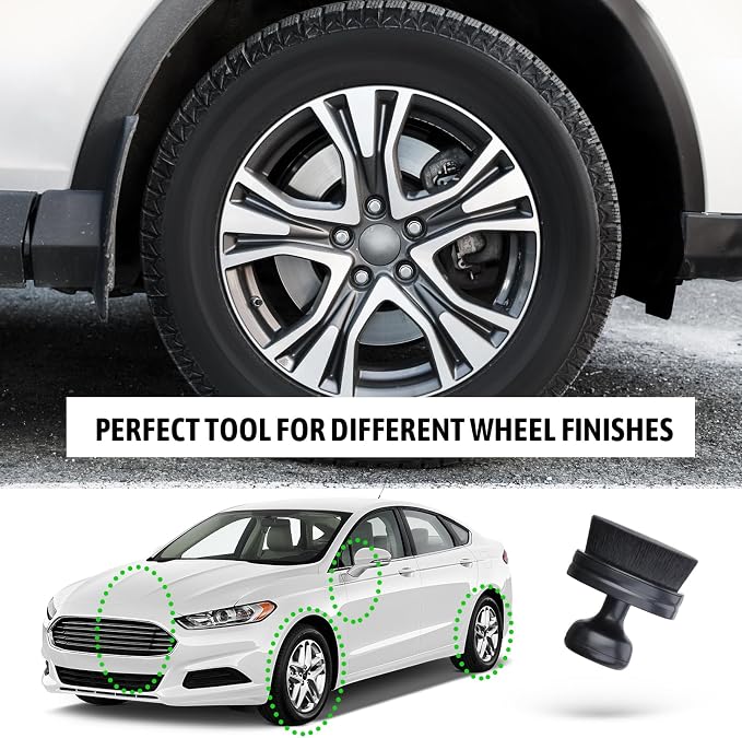 BABYSHEEP Car Tire Shine Applicator,Vegan Tire Shine Brush with Stand for Auto Detailing Cleaning Service (Black)