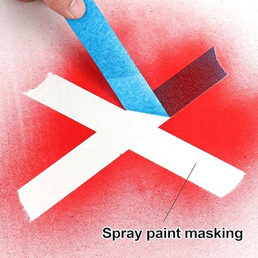 BOMEI PACK Blue Painters Tape 1 Inch Bulk - Paint Tape 6 Rolls x 1 Inch x 60 Yards - Painter's Tape Sky Blue Masking Tape for Walls Painting, DIY Crafting and School Projects, Total 360 Yards