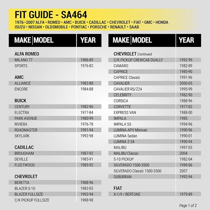 Scosche SA464 4x6” to 4" Car Speaker Adapters Compatible with Select 1976-07 Import and Domestic Vehicles - Adapter Spacers for Car Door and Dash Speakers - Sold in Pairs - See Fit Guide in Image