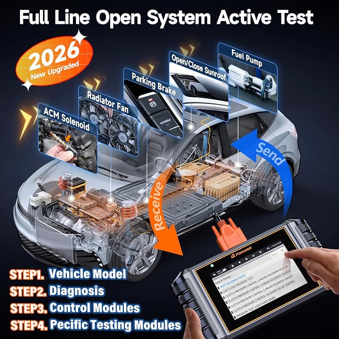 2026 FOXWELL NT726 OBD2 Scanner Diagnostic Tool, All System Bidirectional Scan Tool with TOP 12 Resets, Precise Car Diagnostic Scanner for All Vehicles, CAN-FD, FCA Autoauth, Lifetime Update, AutoVIN