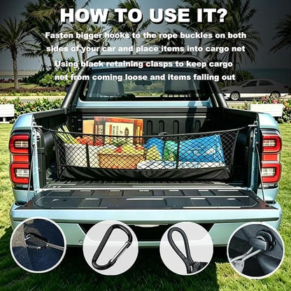 Envelope Style Cargo Net Compatible with Ford Maverick New Upgraded 2026, 2025 2024 2023 2022 Trunk Car Rear Tailgate Touring Netting