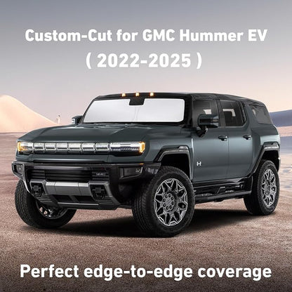 EcoNour Windshield Sunshade Compatible for GMC Hummer EV 2022-2023 2024 2025, Sun Visor for Front Windshield & Window Sun Shade Cover, UV Heat Blocker & Protector, Car Accessories