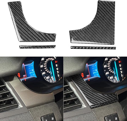 Premium Carbon Fiber Compatible with Ford Edge 2011-2014 2012 2013 SEL/Limited/SE/Sport Accessories Car Speedometer Tachometer Surround Panel Cover Interior Trim Sticker Decal Black 4PCS