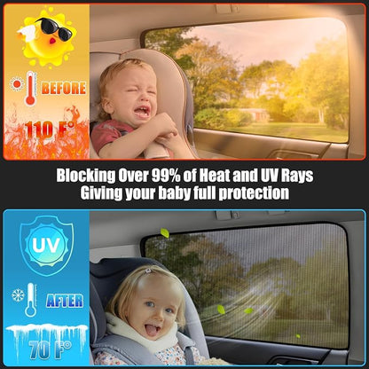 2018-2022 Accord Window Shades, 4 PCS Car Side Window Sun Shades for Baby, Breathable Mesh UV & Glare Protection, Privacy Window Covers for Safe Driving, Napping, Camping & Dressing