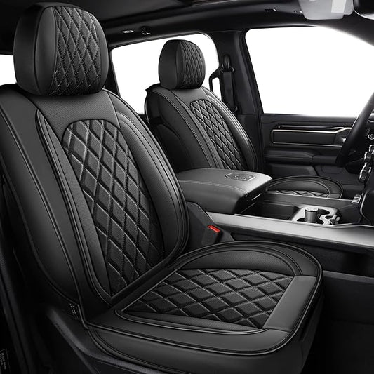 MIROZO Dodge Ram Seat Covers Full Set,Waterproof Car Seat Cover Fits for 2009-2026 Ram 1500/2500/3500 Crew Quad Regular Cab,Heavy Duty Protection Pickup Cushions with Split Flat Bench 40/60,Black