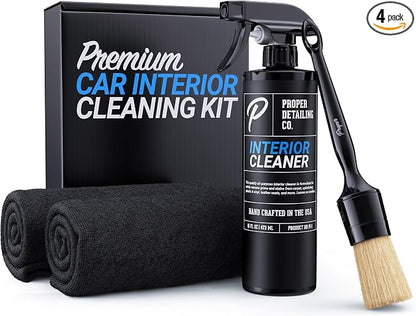 Interior Car Cleaning Kit - Professional Auto Detailing Supplies with Brush for Complete Vehicle Interior Detailing - Car Interior Cleaner Kit for Deep Cleaning. Car Detailing Interior Detailing Kit.