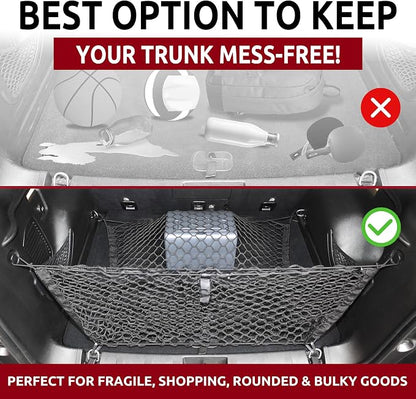 Envelope Style Trunk Mesh Cargo Net for Jeep Compass, Patriot, Renegade 2007-2026 Automotive Exterior Accessories - Premium Car Storage Organizers, Cargo Bed Net For Pickup Truck Smart Vehicle Storage