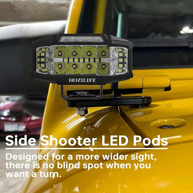 3 Inch LED Pods, 2PCS 40W 12V Flood Spot Ditch Lights Offroad Driving Fog LED Work Light for Truck ATV UTV Motorcycle (HZ1121-DRL)