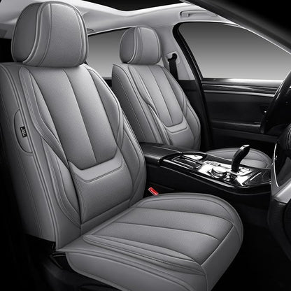 MINGBRON Front Car Seat Covers, Leather Car Seat Covers, Fit for Most Cars SUV and Most Sedan Grey