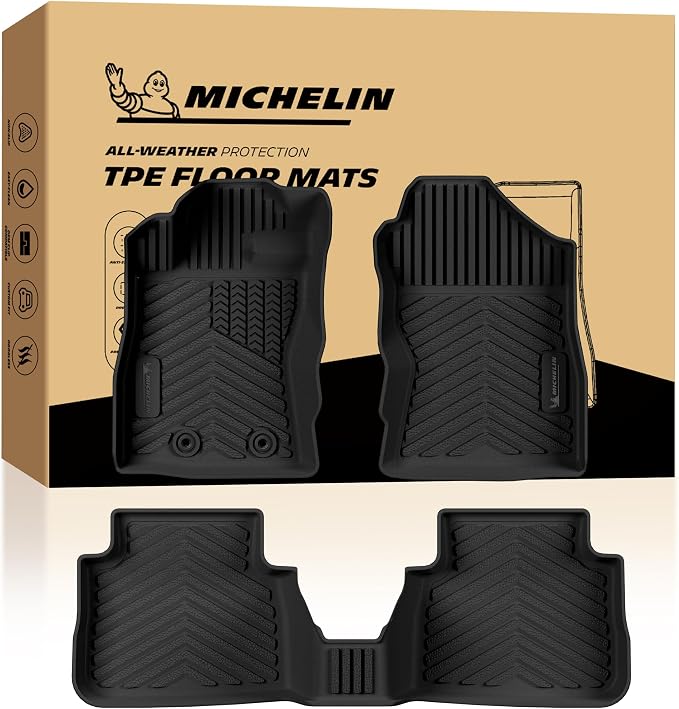 Michelin Floor Mats for 2024-2026 Subaru Crosstrek & Subaru Impreza, Custom Fit, Non-Slip, All-Weather TPE Liner, Not Fit Crosstrek Hybrid, Premier Series Crosstrek & Impreza 1st & 2nd Row