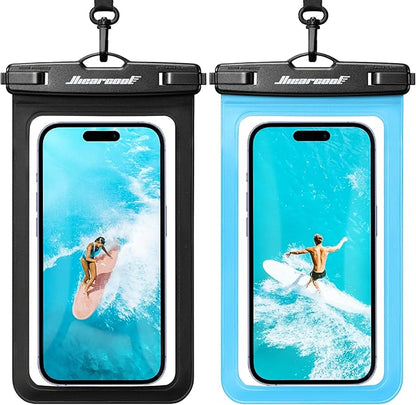 Hiearcool Universal Waterproof Case, Waterproof Phone Pouch Compatible for iPhone 17 16 15 14 13 Pro Max XS Plus Samsung Galaxy S22 Cellphone Up to 8.9", IPX8 Cellphone Beach Bag for Travel - 2 Pack