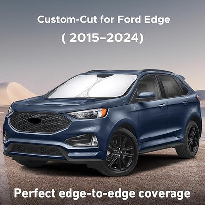 EcoNour Windshield Sunshade Compatible for Ford Edge 2015-2022 2023 2024, Sun Visor for Front Windshield & Window Sun Shade Cover, UV Heat Blocker & Protector, Car Accessories