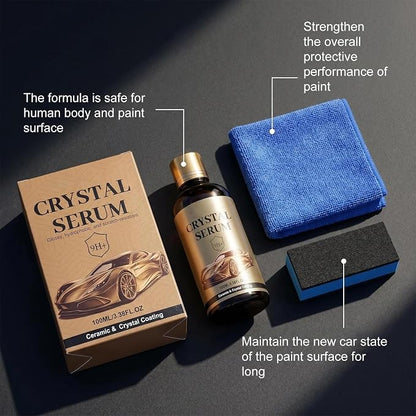 Crystal Serum for Cars,Suitable for Car Paint and Wheel Maintenance(2pcs) | 9H Graphene Ceramic Coating,Deep Gloss,Hydrophobic Stain-Resistant Protective Coating