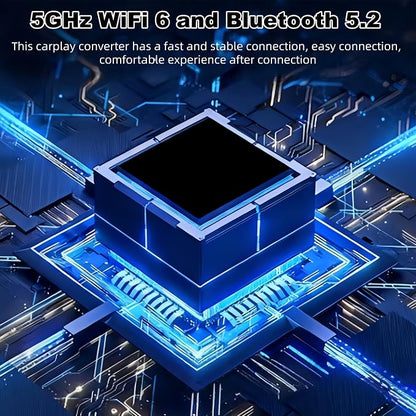 Carplay Adapter, Wired to Wireless, Car Projection for Online Music and Navigation, 2 in 1 Wireless CarPlay Adapter for Kinds of Cars