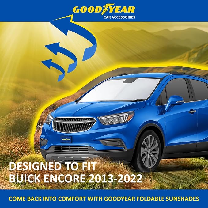 Goodyear Foldable Windshield Sunshade for Buick Encore 2013-2022, SUV car Accessories, Sunshade Cover, Sun Shade Car Windshield, Window Sun Blocker - GY008344