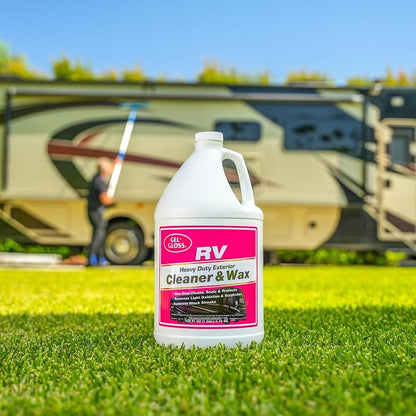 Gel Gloss RV Professional Grade One-Step Carnauba Cleaner Wax - Cleans, Protects & Enhances Finish - Restores Color & Shine - UV Inhibitors - Ideal for Scuff Marks - Use by Hand or Buffer - 1 Gallon