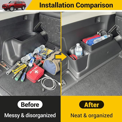 Rear Trunk Organizer for 2010-2024 Toyota 4Runner 5-Seat 2nd Row Accessories, Storage Bin Trunk Side Storage Box Cargo Tray for 10-24 4 Runner(3Pcs Left+Upper Side,Not for 7-Seat)
