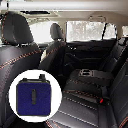 1 Pcs Universal Car Trash Can Hanging 9.1" Length 5.5" Width 9.1" Height Trash Bin Blue Black Fabric Rhinestone