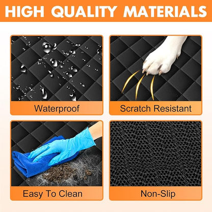 NECKORY Backseat Cover for Dogs, Waterproof and Non-Slip Pet Bench Seat Covers, Car Seat Protector for Back Seat, Universal Size Rear Car Seat Cover Fits Cars, Trucks and SUVs, L-Carbon Black