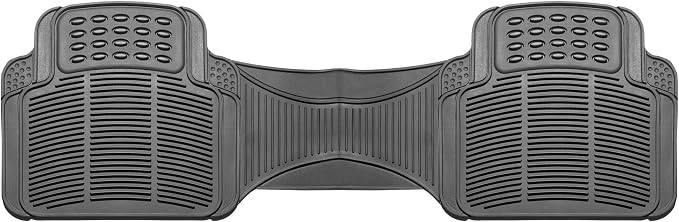 FH Group Car Floor Mats - Heavy-Duty Rubber Floor Mats for Cars, Universal Fit Rear Set, Trimmable Automotive Floor Mats, ClimaProof Floor Mats For Most Sedan, SUV, Truck Floor Mats Gray