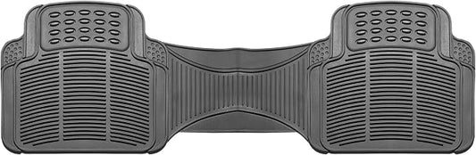 FH Group Car Floor Mats - Heavy-Duty Rubber Floor Mats for Cars, Universal Fit Rear Set, Trimmable Automotive Floor Mats, ClimaProof Floor Mats For Most Sedan, SUV, Truck Floor Mats Gray
