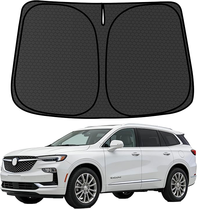 Enclave Customized Windshield Sun Shade for 2018 2019 2020 2021 2022 2023 2024 Enclave Front Window Sunshade Visor Protector Foldable Blocks UV Rays Keep Car Cooler Accessories