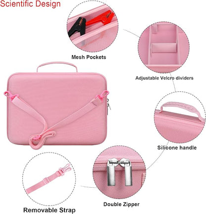 Elonbo Carrying Case for Halo Bolt Ultimate 2.0/3.0 Portable Car Battery Jump Starter/Halo Bolt 55500 mwh/Air 58830/ Air + 55500/58830/ 44400/57720 Emergency Power Kit Holder, Pink