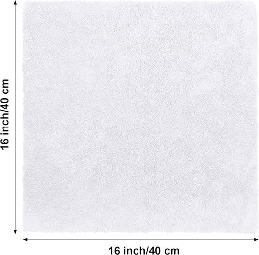 Shimeyao 30 Pcs Edgeless Microfiber Plush Towels for Cars Detailing Drying Wash Polishing Absorbent Cleaning Cloths, 500 GSM (16 x 16 Inch,White)