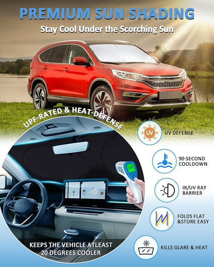 Sun Shade for CRV Windshield Sunshade fit for Honda CR-V SUV 2023 2024 2025 2026 Accessories Front Window Cover Shield Car Sun Visor Screen Protector Block UV Ray Heat