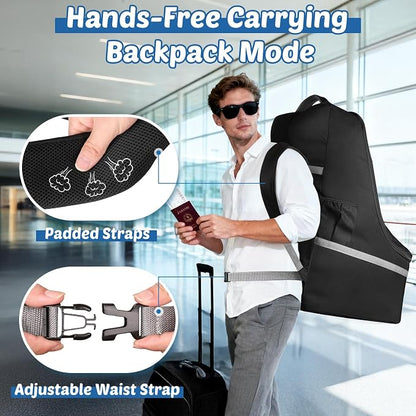 Padded Car Seat Travel Bag For Airplane: Backpack Car Seat Cover for Air Travel, Carseat Bag With Shoulder Strap for Infant Car Seats, Boosters & Carriers, Flying Accessories For Gate & Baggage Check