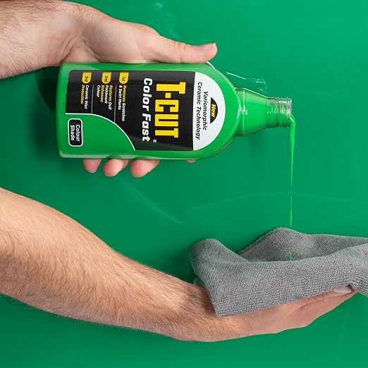 T-Cut Color Fast 3-in-1 Paint Restorer, Green - Scratch Remover, Ceramic Car Wax & Color Enhancer - Removes Swirls & Oxidation, 17 oz