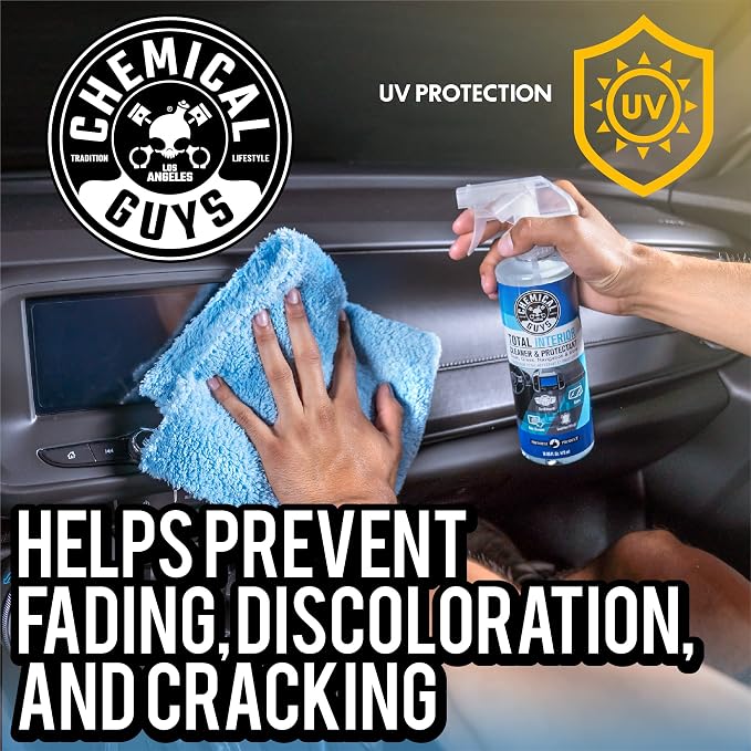 Chemical Guys Total Interior Cleaner & Protectant – Chemical Guys Interior Cleaner, Cleans & Protects Leather, Vinyl, Plastic, Rubber, Glass with a Streak-Free Finish — 16 Fl Oz (Pack of 2)