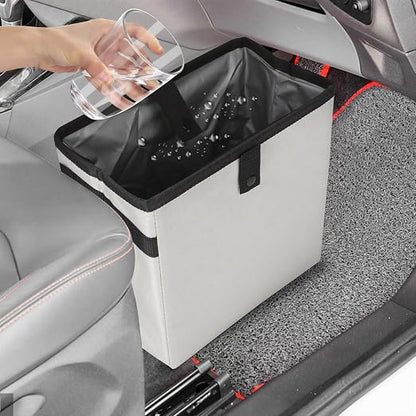 Homelove Car Trash Can, Leak-Proof Waterproof Trash Bin Collapsible Portable Auto Garbage Bag Large Capacity Trashcan Storage Bag Multipurpose Car Organizer Hanging (White)