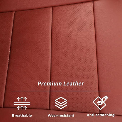 coverdream Tacoma Hybrid Seat Covers Full Set for 2024-2026 Toyota Tacoma TRD Sport,TRD Off-Road,Limited,Trailhunter Pickup,Fully Covered,Waterproof Leather Car Seat Protector (Wine Red)