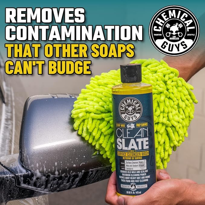 Chemical Guys CWS803 Clean Slate Deep Surface Cleaning Car Wash Soap (Removes Old Car Waxes, Glazes & Sealants for Superior Surface Prep), 128 fl oz (1 Gallon), Citrus Scent