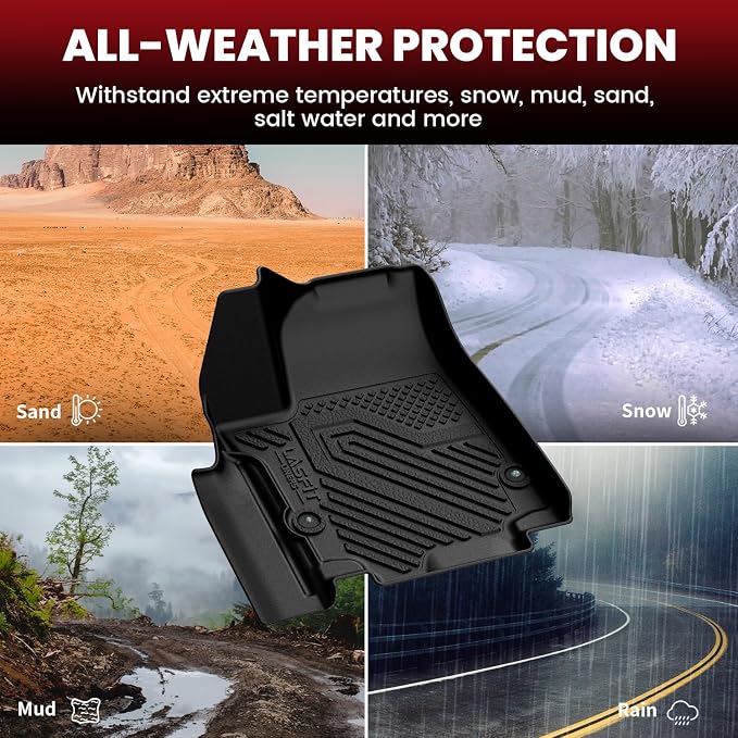 LASFIT Floor Mats&Trunk Cargo Liners for Chrysler Pacifica Hybrid 7-Seater 2017-2026 (Not Fit STO-n-Go Seating) All Weather TPE Mat Floor Liners for Pacifica 2021 2022 2023 2024 2025 2026 Accessories
