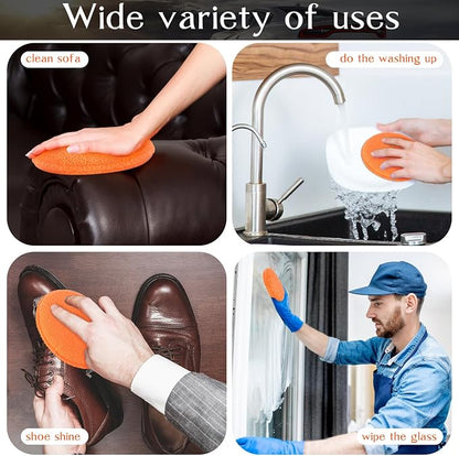 Tanlade 50 Pcs Car Detailing Microfiber Applicator Pad Wax Applicator Wash Microfiber Pads, 5 Inch Diameter (Orange)