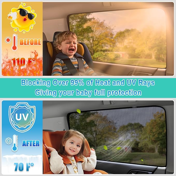 XCBYT Rogue Window Shades for 2021-2023, 4PCS Side Window Sun Shades with Breathable Mesh, Magnetic Car Window Covers for Baby & Privacy, UV Protection & Heat Insulation