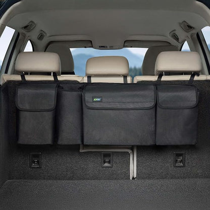 JOYSKY Trunk Hanging Organizer, Backseat Trunk Organizer for SUV, Truck, MPV, Large Capacity Vehicle Storage Bag with Upgraded High-Density Fabric, Space Saving Car Accessories Interior